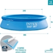 INTEX 28122NP – PISCINA FUORI TERRA EASY SET ROTONDA, POMPA FILTRO 1250 L/H, 3853 L, PVC, AZZURRO, 305X76 CM