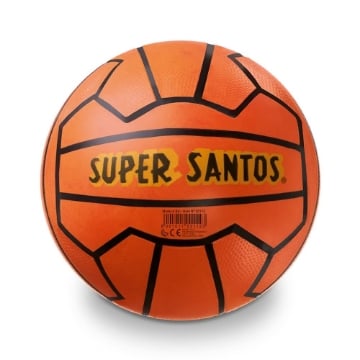 PALLONE SUPER SANTOS GIOCO DA ESTERNO IN COLORAZIONE ARANCIONE E NERA CON SCRITTE 23 CM 