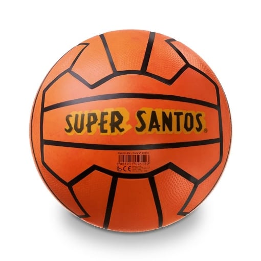 PALLONE SUPER SANTOS GIOCO DA ESTERNO IN COLORAZIONE ARANCIONE E NERA CON SCRITTE 23 CM 