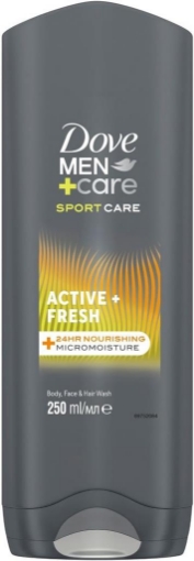 DOVE MEN +CARE SPORT CARE DOCCIA CORPO, VISO E CAPELLI ACTIVE+FRESH 250 ML OKX