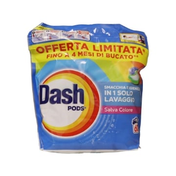 DASH PODS SMACCHIA E IGIENIZZA IN 1 SOLO LAVAGGIO FINO A 4 MESI DI BUCATO 60 LAVAGGI 1038 G OKX