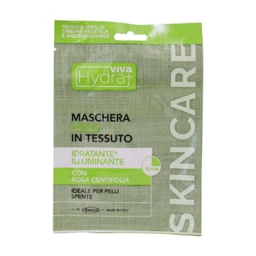 HYDRA VIVA 1 MASCHERA VISO IN TESSUTO IDRATANTE E ILLUMONANTE CON ROSA CENTIFOLA IDEALE PER PELLI SPENTE OKX