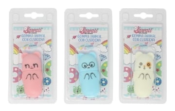 GOMMA KAWAII ANIMALETTI CON CUSTODIA COLLEZIONABILI IN COLORAZIONE ASSORTITA OKX