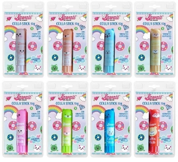 COLLA KAWAII BLISTER CON SIMPATICO CAPPUCCIO 3D IN COLORAZIONE ASSORTITA 15 GR OKX