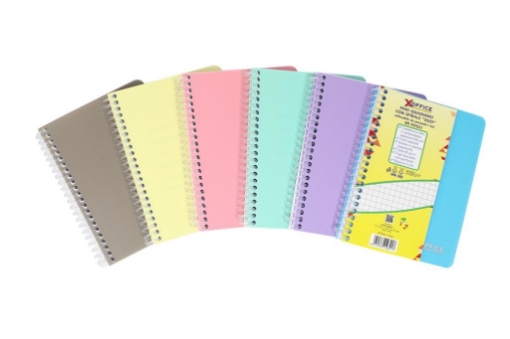MINIQUADERNO SPIRALE ''DUO'' UTILIZZABILE DA ENTRAMBI I LATI 90 FOGLI IN COLORAZIONE ASSORTITA OKX