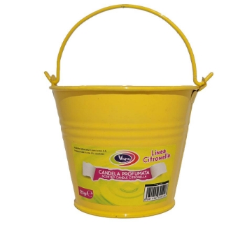 CANDELA PROFUMATA ALLA CITRONELLA CON CESTINO IN ALLUMINIO COLORE GIALLO 120 GR OKX
