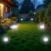 LAMPADA RICARICA SOLARE SEGNAPASSI A SFERA 10X10X34,5CM M.11-4 DA TERRA IDEALE PER IL GIARDINO RICARICA OTTIMALE DA ESTERNO