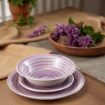 MA MAISON PASTEL SET 18 PIATTI SERVIZIO COLORE VIOLA 6 PIANI - 6 FONDI - 6 DESSERT O FRUTTA IN CERAMICA