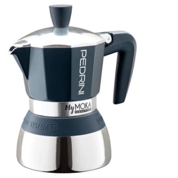PEDRINI MY MOKA CAFFETTIERA 3 TAZZE INDUZIONE ACCIAIO INOX SILICONE BLU NOTTE