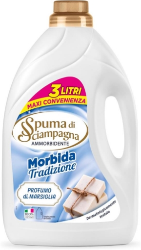 SPUMA DI SCIAMPAGNA AMMORBIDENTE MORBIDA TRADIZIONE PROFUMO DI MARSIGLIA DERMATOLOGICAMENTE TESTATO 46 LAVAGGI 3 LT OKX
