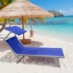 MAURY'S LETTINO STABILIMENTO IN ALLUMINIO E TEXTILENE IN COLORE BLU