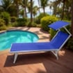MAURY'S LETTINO STABILIMENTO IN ALLUMINIO E TEXTILENE IN COLORE BLU