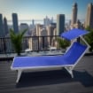MAURY'S LETTINO STABILIMENTO IN ALLUMINIO E TEXTILENE IN COLORE BLU