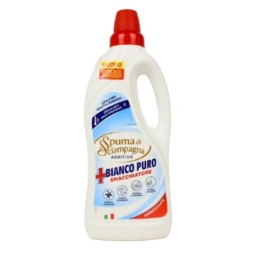 SPUMA DI SCIAMPAGNA ADDITIVO BIANCO PURO SMACCHIATORE IGIENIZZANTE IDEALE PER TESSUTI E SUPERFICI 900ML OKX