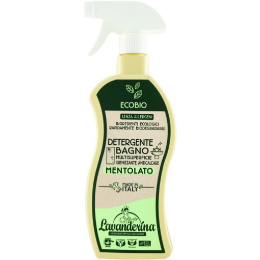 LAVANDERINA DETERGENTE BAGNO MULTISUPERFICIE IGIENIZZANTE E ANTICALCARE MENTOLATO SENZA ALLERGENI MADE IN ITALY 650ML OKX