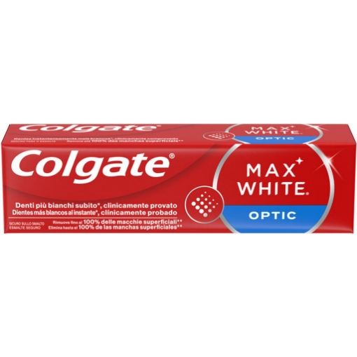 COLGATE DENTIFRICIO MAX WHITE OPTIC DENTI SUBITO PIÙ BIANCHI CLINICAMENTE PROVATO SICURO SULLO SMALTO 75 ML OKX
