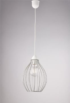 PINO LAMPADARIO IN METALLO DESIGN MODERNO COLORE ARGENTO E27 1 LUCE 57 WATT 30X30X40 CM