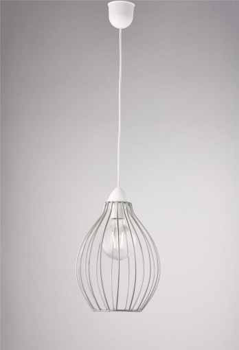 PINO LAMPADARIO IN METALLO DESIGN MODERNO COLORE ARGENTO E27 1 LUCE 57 WATT 30X30X40 CM