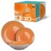 MA MAISON PASTEL SET 18 PIATTI SERVIZIO COLORE ARANCIONE 6 PIANI - 6 FONDI - 6 DESSERT O FRUTTA IN CERAMICA 