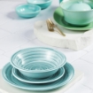 MA MAISON PASTEL SET 18 PIATTI SERVIZIO COLORE VERDE ACQUA 6 PIANI - 6 FONDI - 6 DESSERT O FRUTTA IN CERAMICA 