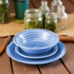 MA MAISON PASTEL SET 18 PIATTI SERVIZIO COLORE AZZURRO 6 PIANI - 6 FONDI - 6 DESSERT O FRUTTA IN CERAMICA 