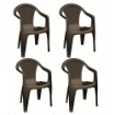SET 4 SEDIE DA GIARDINO KORA IN POLIPROPILENE COLORE MOKA 55 X 54 X 82 CM