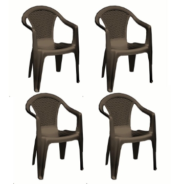 SET 4 SEDIE DA GIARDINO KORA IN POLIPROPILENE COLORE MOKA 55 X 54 X 82 CM