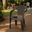 SET 4 SEDIE DA GIARDINO KORA IN POLIPROPILENE COLORE MOKA 55 X 54 X 82 CM