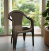 SET 4 SEDIE DA GIARDINO KORA IN POLIPROPILENE COLORE MOKA 55 X 54 X 82 CM