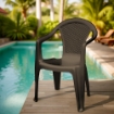 SET 4 SEDIE DA GIARDINO KORA IN POLIPROPILENE COLORE MOKA 55 X 54 X 82 CM