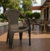 SET 6 SEDIE DA GIARDINO KORA IN POLIPROPILENE COLORE MOKA 55 X 54 X 82 CM
