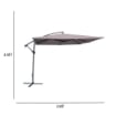 MAURY'S OMBRELLONE QUADRATO LAMPARA 3 X 3 METRI IN COLORE GRIGIO