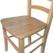 SEDIA IN LEGNO COLORE NATURALE LACCATO 87X40X40 CM MODELLO PAESANA CON SEDUTA COMPATTA E SCHIENALE ALTO IN MASSELLO
