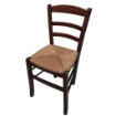 SEDIA IN LEGNO COLORE NOCE 45×45×85 CM MODELLO PAESANA CON SEDUTA IN PAGLIA GREZZA E SCHIENALE ALTO 