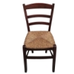 SEDIA IN LEGNO COLORE NOCE 45×45×85 CM MODELLO PAESANA CON SEDUTA IN PAGLIA GREZZA E SCHIENALE ALTO 