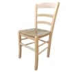 SEDIA IN LEGNO COLORE NATURALE 44×42×87 CM MODELLO PAESANA CON SEDUTA IN PAGLIA NATURALE LACCATA E SCHIENALE ALTO