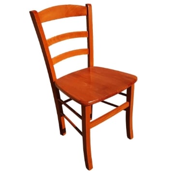 SEDIA IN LEGNO COLORE CILIEGIO 45X45X88 CM CM MODELLO PAESANA CON SEDUTA COMPATTA IN LEGNO MASSELLO SCHIENALE ALTO 