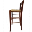 SGABELLO SNACK CON SEDUTA IN PAGLIA COLORE NOCE 39X38X90CM STILE RUSTICO SCHIENALE ALTO 