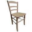 SEDIA IN LEGNO COLORE GREZZO 44X42X87 CM CM MODELLO PAESANA CON SEDUTA COMPATTA IN LEGNO MASSELLO SCHIENALE ALTO