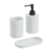 SET 3 PZ BAGNO DOSASAPONE PORTA SPAZZOLINO E PORTA SAPONETTA DESIGN SEMPLICE CHIC IN COLORAZIONE ASSORTITA OPACA OKX