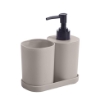 SET 3 PZ BAGNO DOSASAPONE PORTA SPAZZOLINO E PORTA SAPONETTA DESIGN SEMPLICE CHIC IN COLORAZIONE ASSORTITA OPACA OKX