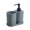SET 3 PZ BAGNO DOSASAPONE PORTA SPAZZOLINO E PORTA SAPONETTA DESIGN SEMPLICE CHIC IN COLORAZIONE ASSORTITA OPACA OKX