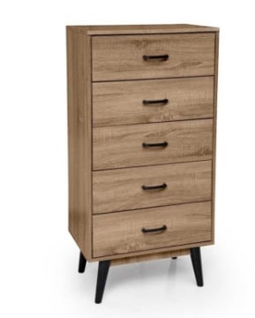 ARES CASSETTIERA A 5 CASSETTI IN LEGNO 60 X 40 X 118 CM COLORE NOCE USATO COME NUOVO 