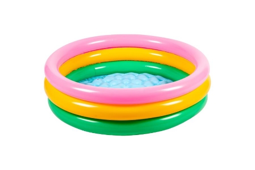 PISCINA GONFIABILE TONDA CON FANTASIA MULTICOLORE MATERIALE IN PVC 148XH.36 CM 0.22 MM OKX