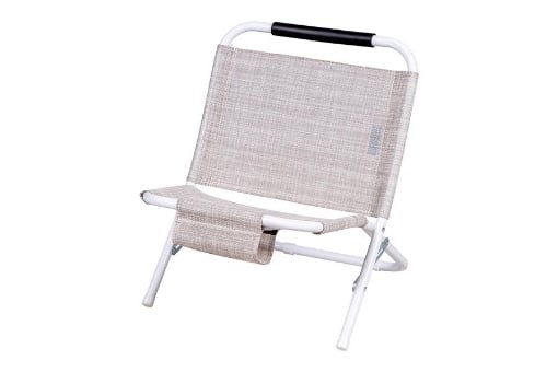 SPIAGGINA IN TEXTILENE E STRUTTURA IN ACCIAIO BIANCO 22 MM TESSUTO GRIGIO PORTATA MAX 100 KG 57X48X51 CM 