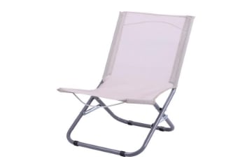 SPIAGGINA IN TEXTILENE E STRUTTURA IN ACCIAIO 22 MM TESSUTO ECRÙ PORTATA MAX 120 KG 61X48X62 CM