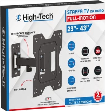 HIGH-TECH STAFFA TV DA MURO 23-43 FULL MOTION DI ADATTA A TUTTTE LE MARCHE OKX