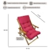 MAURY'S POLTRONA RELAX ROSSA TINTA UNITA COMODONA IN LEGNO 3POSIZIONI CON CUSCINO IMBOTTITO
