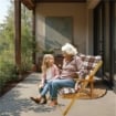 POLTRONA RELAX COMODONA MARRONE SCOZZESE IN LEGNO 3 POSIZIONI