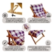 POLTRONA RELAX COMODONA ROSSO BORDEAUX SCOZZESE IN LEGNO CON  3 POSIZIONI